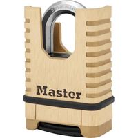Cadenas en Laiton Massif Haute Sécurité - MASTER LOCK - M1177EURDCC - Anse Protégée - a Combinaison - Ultra Résistant et