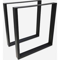 Juego de 2 patas rectangulares para mesa 65x71 cm metal negro industrial Quill