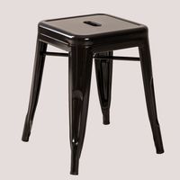 SKLUM 4er-Pack stapelbare niedrige Hocker 45 cm aus Stahl Lix Schwarz