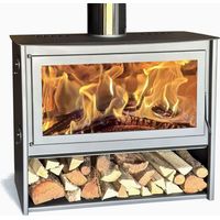 Juan Panadero – Poêle à bois 1000 – 9,5 kW – Écoconception A+ – Triple combustion – Sortie de fumée verticale 200 mm – Volume de chauffe 350 m³
