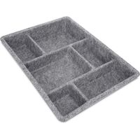 lade organizer van vilt - Ladeverdeler voor sieraden kantoorartikelen of cosmetica - Lade verdeler met 6 vakken - 40 x 30 x 5 cm - Grijs