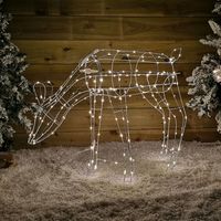 63cm Outdoor Twinkling LED Grazing Reindeer Christmas Decoration in Warm White