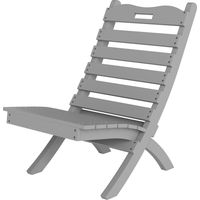 Silla de jardĂn madera listones respaldo inclinado protecciĂłn multicapa exterior gris 76x48x78 cm