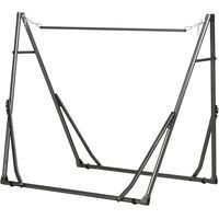 Support de Hamac Pliable, Cadre de Hamac Portable 2-en-1 Réglable avec Sac de Transport et Structure en Acier, Noir - Facile à Transporter, Voyage et Vacances
