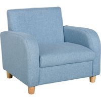 Poltrona per Bambini in Tessuto per Cameretta con Imbottitura, Max. 65 kg, 49x45x44 cm, Blu