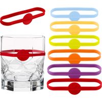 24 Pieces Drink Markers, Glass Cup Wine Glass Bottle Strip Tag Marker, Silicone Drink Markers Wine Glass Charms Markers Tags for Cups Dentification, Cocktail Glass Party Solution for Guest