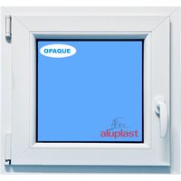 Eco-Blu – Fenêtre PVC 600x600 mm – Oscillo-battante tirant gauche – Verre dépoli – Isolation thermique Uf 1.3 W/m²k – Sécurité RC2