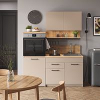 Cuisine Egbert, Grège, 160 cm avec table extensible, Vicco