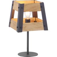 Lampe de chevet rétro en bois et fer, idéale pour la lecture, la chambre à coucher ou le salon