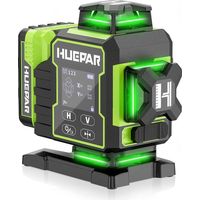 Huepar – Niveau laser 4D 16 lignes vert – Auto-nivelant ±3° – Bluetooth et base rotative électrique – Écran LCD lisible – Longue portée >40m