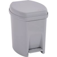 Eda Poubelle à pédale gris 6 litres salle de bain
