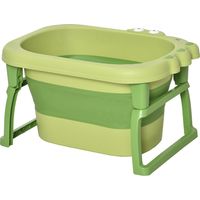 Chaise de bain bébé pliable portable avec pattes antidérapantes 75,3x55,4x43 cm Vert