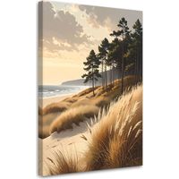 Impresión de Imagen, Vista de dunas de playa y mar como una pintura, 40x60