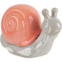 Rote Porzellan-Schneckenfigur – Bohème-Deko für Zuhause – Ideal als Geschenk und Sammlerstück