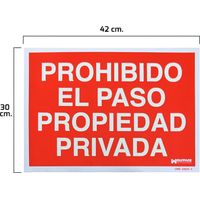Cartel Prohibido El Paso Propiedad Privada 30x42