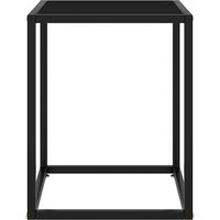 Table basse Table de salon Table de café Noir avec verre noir 40x40x50 cm