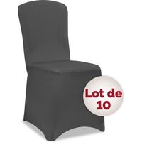 DETEX® 10x Housse de chaise opaque et extensible lavable protection chaise couverture de chaise salle à manger Anthracite