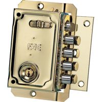 Cerradura Seguridad Sobreponer 144X90Mm 11023 Dorado Picaporte/4Pasadores Derecha Fac