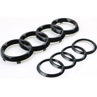 anneau de logo audi noir brillant avant et arriere 273 mm 192 mm a1 a3 a4 a5