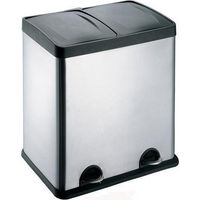 Evre Recycling Bin with Lids for Kitchens / 48 Litre Capacity / 2 Compartments Waste Separation (48L)