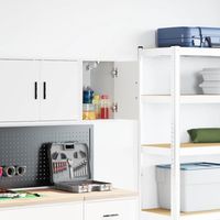 vidaXL Garage Wall Cabinet White Engineered Wood
