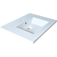 Le Quai Des Affaires – Plan de toilette 60 cm en résine blanc – Vasque 60 cm avec trop plein intégré 20L – Dimensions : 60x46x12 cm – Épaisseur plateau 21 mm