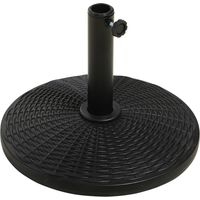 Pied de parasol rond base de lestage Ø 44,5 x 32 cm résine imitation rotin noir bronze