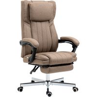 Fauteuil Bureau Massage Vibrant 6 Points Inclinable Rotatif avec Télécommande Marron 65x61x108-118 cm