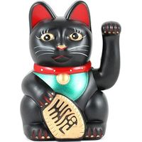 Chat Argent Noir - 15cm- Vendu par 1