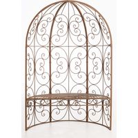 CLP – Halbpavillon Rosie avec banc – Fer robuste – Hauteur 178 cm – Largeur 120 cm – Surface assise 115 x 57 cm – Résistant aux intempéries