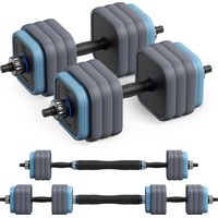 Set Haltères 30 kg, Multi-usage avec barre, poignées ergonomiques, plaques stables, revêtement silencieux en caoutchouc, MERACH
