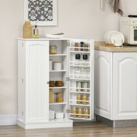 Küchenschrank mit 2 Türen, 5 Einlegeböden und 12 Gewürzregalen – 60 x 30 x 104 cm – weiß