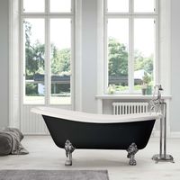 Vasca da bagno freestanding in ghisa stile classico con piedini LIVINGSTON nera 170 cm Piedini cromati