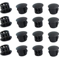 Packung mit 20 Kunststoff-Lochstopfen (6 mm), schwarz, dekorative Abdeckungen für Schubladen, Schränke und Möbel