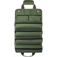Sac à outils enroulable, organisateur de rangement portable avec pochettes détachables pour électricien mécanicien, cadeaux de fête des pères pour papa, vert.