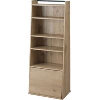 Iris Ohyama, estante, mobiliario, biblioteca de almacenamiento, con 1 puerta plegable, multi- uso, sólido, contemporáneo, habitación, salón, Bureau - estante de libros - IWMG - 5 - Marron centr é