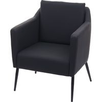 Fauteuil de salon HHG-707a, fauteuil cocktail fauteuil relax fauteuil, similicuir noir