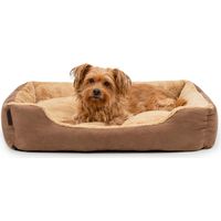 lionto Letto per Cani Cuscino per Cani Divano per Cani con Cuscini, (L) 75x60 cm Beige/Marrone