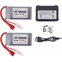 2 Stück LiPo-Akkus 7,4 V 2000 mAh T-Stecker für RC-Modelle 9200, 9200E, 200E RC