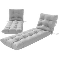 Cojines para Tumbonas 180x55 cm UPF30+ con 4 Cintas Gris Claro Lot de 2