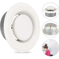 Ventilation Mouth 100mm Vent Adjustable Exhaust Mouth Round Ventilation Mouth CMV Air Outlet Noise Reduction for Bathroom Kitchen Office Outdoor Wall Ceiling - Silver