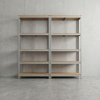 Lot de 2 étagères modulables charges lourdes- 5 Niveaux Acier 180x90x40CM,Étagères de Rangement Ajustable avec Crochets Idéal Garage Atelier Cuisine
