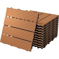 ECD Germany Piastrelle per Pavimenti da Esterno Piastrelle per Terrazze in WPC 30x30 cm Set di 44 Pezzi per 4m ² Marrone Chiaro con Aspetto Legno Piastrelle da Giardino con Drenaggio e Sistema Plug-In