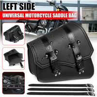 Sacoche de selle Moto Universel avec Porte-bouteille pour Harley Davidson Gauche Fantablau