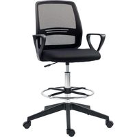 Chaise de bureau ergonomique Vinsetto noire en maille, avec repose-pieds et hauteur réglable