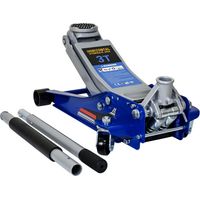 3 Tonnen extra flacher hydraulischer Wagenheber mit Doppelpumpe, Werkstattwagenheber aus Aluminium und Stahl für niedrig beladene Autos