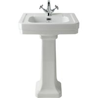 Bayswater Victrion Basin with Full Pedestal 550mm Wide 1 Tap Hole