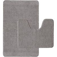 Lot de 2 tapis de bain polyester 50x80cm + contour