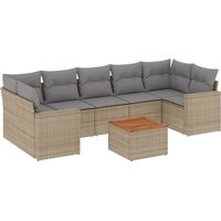 Maison Exclusive - 8-tlg. Garten-Sofagarnitur mit Kissen Beige Po