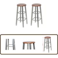 Tabouret de bar lot de 2 métal avec siège en MDF - Tabouret De Bar - Tabourets De Bar - Chaise De Bar - Fauteuil De Bar - Design Classique